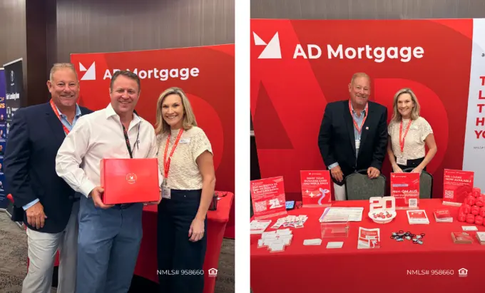 Mortgage professionals at the AD Mortgage booth.