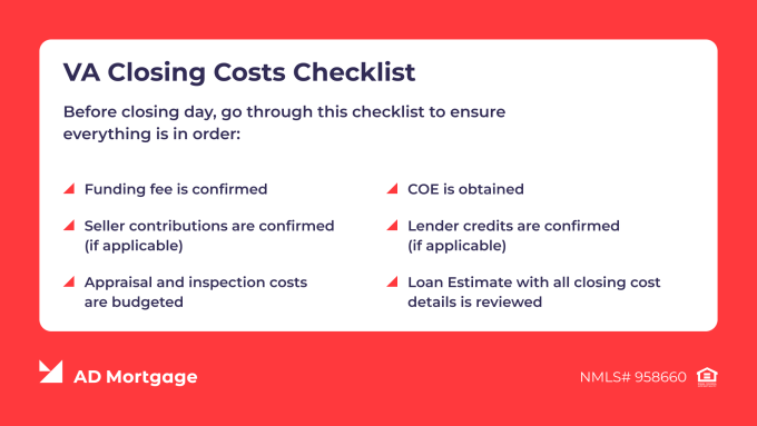 VA Closing Costs Checklist 