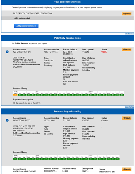 experian credit report