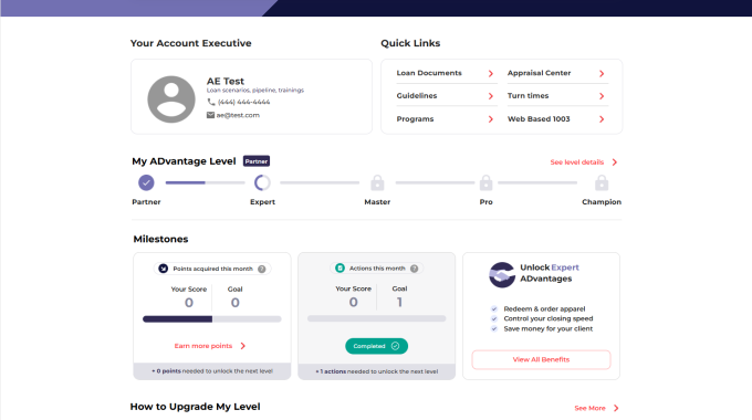 a&d mortgage screenshot leader crm