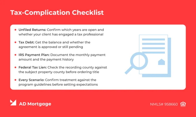 Tax-complication checklist for mortgage brokers