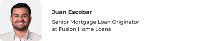 Banner for Juan Escobar, Senior Mortgage Loan Originator at Fusion Home Loans