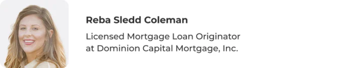 Photo of Reba Sledd Coleman, Licensed Mortgage Loan Originator at Dominion Capital Mortgage, Inc. 