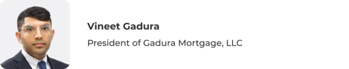 Banner with Vineet Gadura, President of Gadura Mortgage